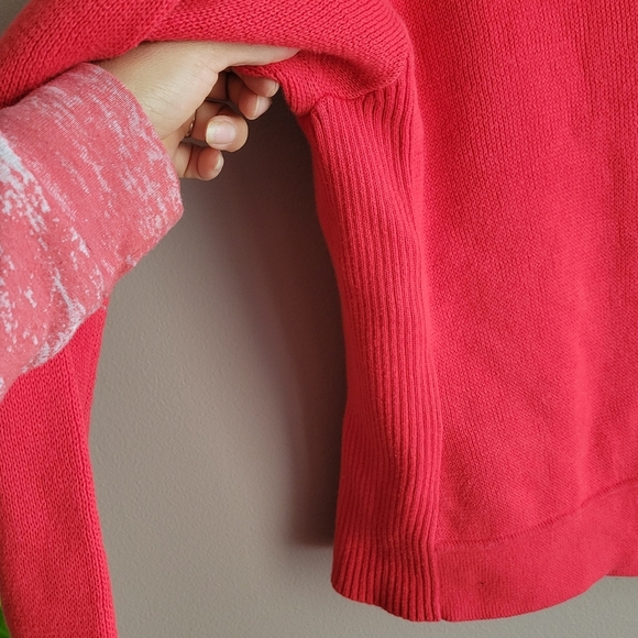 PINK Victoria's Secret Women's Sweater 1/4 Zip Coral Colod Size S/P Long Sleeve - Picture 8 of 11